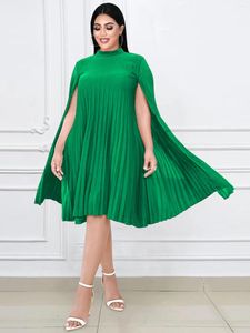 Plus -Size -Kleider Frauen lässige Kleidungsumhang Ärmel Lose plissierte klassische Partykleider elegante Dame übergroße Prom -Geburtstags -Event Vestidos