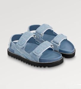 نساء Paseo Flat Comfort Sandals Canvas Slides Black Blue1205363
