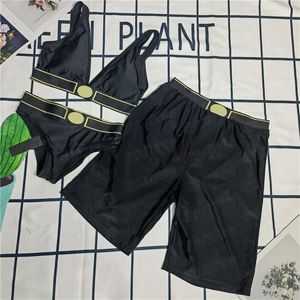 Designer tryckt kvinnor bikinis män shorts älskare badkläder push up vadderade kvinnor baddräkt sommarstrand simma kort