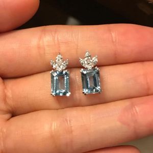 Studörhängen REAL 925 Sterling Silver 14K Gold Ananas Zircon för kvinnor Piercing Wedding Luxury Jewelry Wholesale Pengar