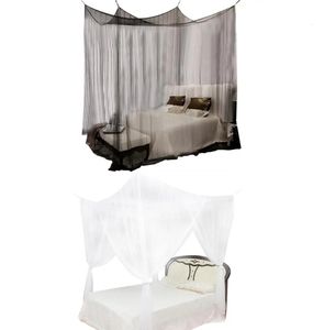 Mosquito Net Black White na podwójne cztery narożne łóżko po baldachim Full Queen King Size Pedding 240407