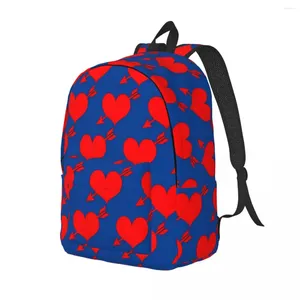 Backpack Red Heart Print My Valentine Casual Mackpacks Boy Girl Trekking Big School Bags Designer Rucksack