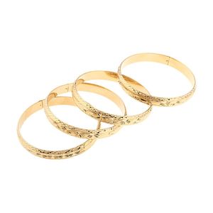 4pcs Dubai Gold Bangles Wide Bracelets African European Ethiopia Jewelry Bangles294C