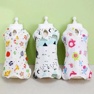 Cat Costumes Cartoon Pattern Suit Hook Loop Clothing Neutering For Female Cats Small Dogs Weaning