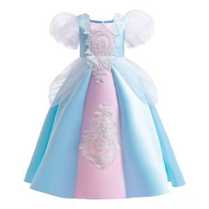 Vintage dziecięca sukienka puff -rękaw księżniczka sukienka imprezowa sukienka