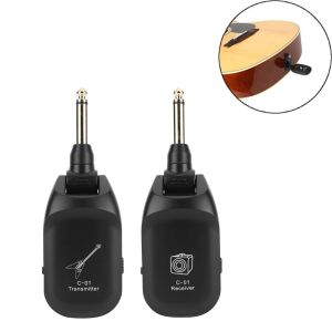 Guitar C01 UHF اللاسلكي النظام USB القابل لإعادة الشحن اللاسلكي استقبال جهاز إرسال الصوت الغيتار لالتقاط الجيتار للكمان الجيتار الكهربائي