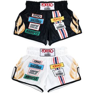 Muay Thai Fight Shorts High Flastic Boxing Trunks Sanda Pants Combat Training Running MMA 240402