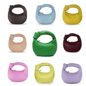Godispåsar och mini Jodie Tote Real Knicked Bag Satchel Cloud Bag Dumplings Knitting Handväska vävd tygväska hink kompositpåse