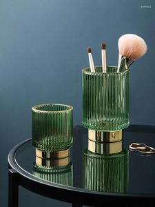 Butelki do przechowywania nowoczesne szklane wazony domowe dekoracja stacjonarna lekka luksus zagęszczony kosmetyki pędzel do makijażu uchwyt kuchenny