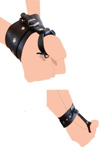 Новое кожаное ручное запястье к пальцам ноги лодыжка до ног манжеты рабство ремни косплей BDSM Hancuffs Hogtie Strap ограничивает рабыни взрослые 6188484