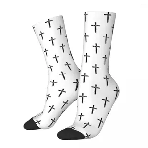 Skarpetki męskie szczęśliwe chrześcijańskie cross vintage Harajuku Jezus Street Style Nowatorski Casual Crew Crazy Sock Prezent