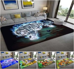 Carpets 3D Leopard Tiger Lion Cat Nonslip Area Rugs Large Mat For Living Room Comfortable Carpet Soft Floor Bedroom3790499