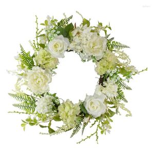 Dekorativa blommor Plastiska pionerna Rose Artificial Spring Wreath 24 Blue Girl Girl Gift Strawberry Decoration Dry For Harts Wisteri