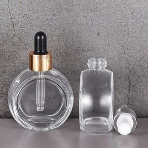 Storage Bottles Clear 30ml Glass Dropper Skincare Beauty Cosmetic Packaging Serum Essential Oil Care