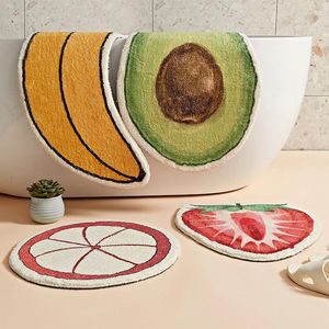 Tappeti tappeti morbido vasca da bagno alla fragola vaga floormat styling divertente tappeti in vellone non slip e tappetino