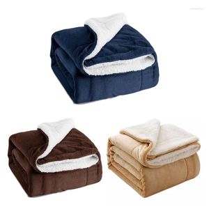 Filtar dubbelskikt tjockt quilt vinter varm soffa filt mjuk flanell lättvård hem vardagsrum sovrum förtjockar sängkläder