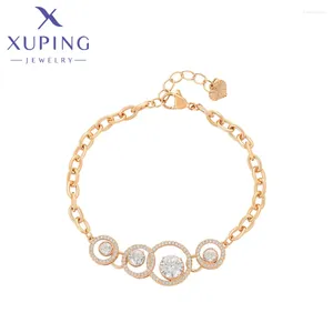 Link Armbänder Xuping Schmuckstil Fashion Stone Armband Gold Farbe Trendy Charme für Frauen Geburtstagsgeschenk