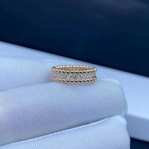 Original brand Van Kaleidoscope Beaded Edge Full Diamond Ring Female V Gold Thickness 18K High Grade Shining Sky Star Mens and Womens Rings With logo