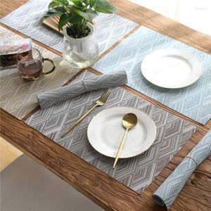 Table Mats Set Of 6 Insulation Place Mat Woven Non-slip Washable Cross-weave For Dining Kitchen Outdoor