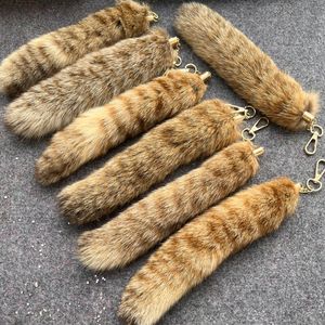 10pcs/lots Real Genuine Fur Tail Keychain Cosplay Toys Bag Charm Car Phone Furry Fluffy Pendant