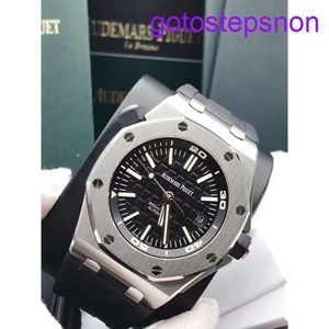 Ekskluzywny zegarek AP nadgarstek Royal Oak Offshore Series Automatyczne mechaniczne nurkowanie wodoodporne stalowe gumowe pasek męski zegarek 15710st.oo.a002ca.01 czarny dysk