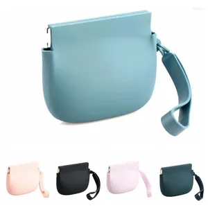 Cosmetic Bags With Lanyard Silicone Coin Purse Wallet Waterproof Solid Color Mini Makeup Bag Handbag Jewelry Packing Simple Money