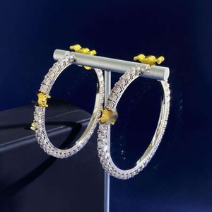 Celi Brand Classic Luxury Designer Serrings 18k золотые серьги мода Big Circle Женщины серебряный сияющий хрустальный блокнот бриллианты Уставные кольца вечеринка ювелирные украшения Near