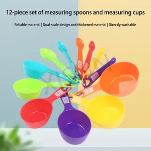 Measuring Tools 12-piece Set Of Color Plastic Spoon And Cup Combination