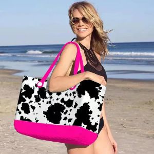 2024 Waterproof Woman Eva Tote Large Shopping Basket Bags Washable Beach Silicone Bogg Bag Purse Eco Jelly Candy Lady Handbags2024
