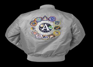 2018 New Autumn Thin 100th Space Shuttle Mission Thin MA1 Bomber Hiphop US Pilot Flight College Jacket för män SH1909155121522