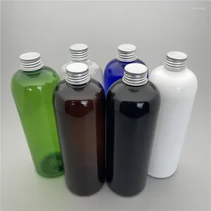 Storage Bottles 500ML X 15 Empty Plastic Cosmetic Container Aluminum Screw Cap Shampoo Washing Package 500g Liquid Soap Lotion