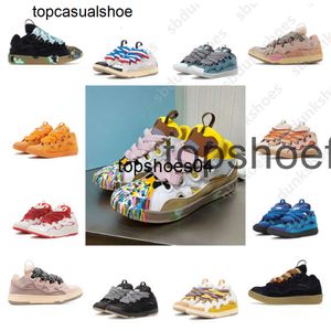 Lavinss Levin Casual Curb Skórzowe buty Buty Sneakers buty luksusowy styl cielęcia niezwykłe wytłoczone mężczyźni kobiety NAPPA Rubera płaska platforma Trener A6le Febu