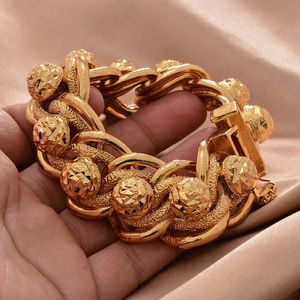 Dubai Gold Color Armband för män Kvinnliga bröllopslänkskedja Islamiska muslimska arabiska Mellanöstern smycken afrikanska armband gåvor240403