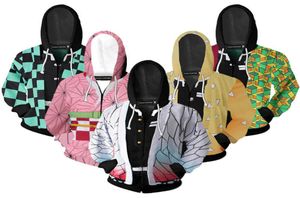 Kimetsu no yaiba tanjirou nezuko zenitsu tomioka giyuu cosplay hoodie costume anime jacka kappa för halloween fest q08141493559