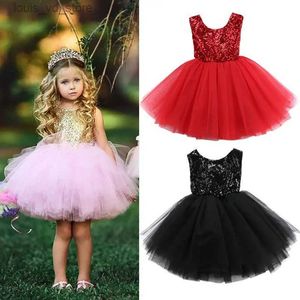 Mädchenkleider Kleinkind Girl Geburtstag Tüll Kleid hinterloser Bogen Hochzeitskleid Kinder Party tragen Prinzessin rosa Kleid Baby Mädchen Bowknot Kleider T240415