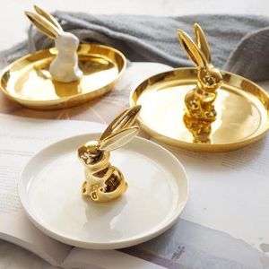 Decorative Plates Creative Ring Holder Ornaments Home Decoration Trinket Tray Dish Accessories Jewelry Easter Table Decorations