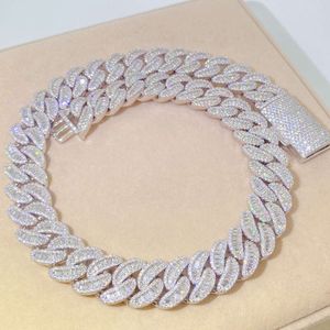 ysyh 보석 힙합 18mm 아이스 아웃 스털링 시에 남자 체인 목걸이 다이아몬드 VVS1 Moissanite Cuban Link Chain