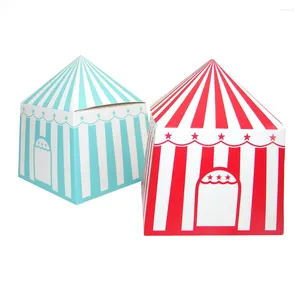 ギフトラップ20pcs/lot Red Striped Candy Box Circus Party Supplies Cartoon House Kids Birthda