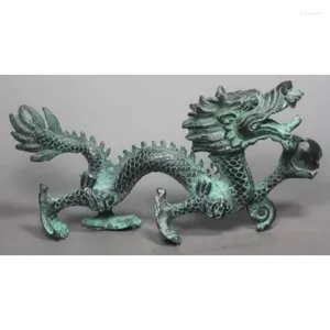 Dekorativa figurer Collectable Chinese Folk Old Copper Handwork Dragon Statue