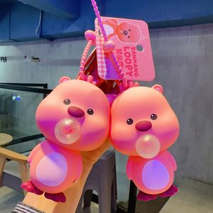 Korean fofo rubi loopy soprado bolha silicone keychain feminino criativo melhor amigo chaveiro anel