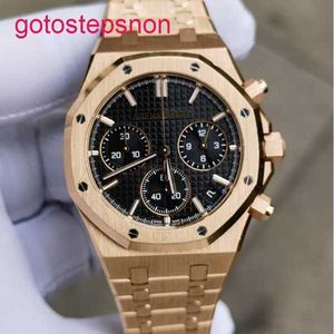 Male AP Wrist Watch Royal Oak Series 26240or OO Rose Gold Gold Gold Black Plate Moda Moda Lazer Esportes de Back Transparent Mechanical Watch