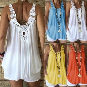 Mode Trend Leisure Beach Summer Ladies Sexy Halter Top Pure Color Lace Hollow Round Neck-hängslen T-shirt 240412