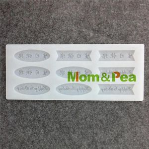 Baking Moulds Mom&Pea CX038 High Quality Happy Birthday Shaped Silicone Mold Chocolate Cake Decoration