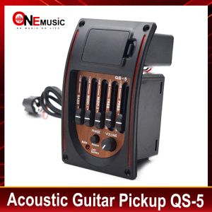 Guitarra 5 banda guitarra acústica pré -amplificador 5Band EQ Equalizer Pickup Tuner Piezo Pickup para guitarra folclórica clássica qs5