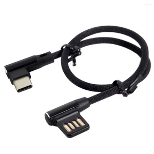 Pamiętanie kuchenne USB-C 3.1 Type-C do lewej pod kątem 90 stopni USB 2.0 kabel danych z rękawem na tablet telefon 15 cm