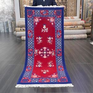 Carpets 2.5'x6' Chinese Red Hand Knotted Corridor Stairs Carpet Runner Wool Rug (CNW02)