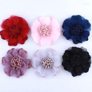 Dekoratif Çiçekler 100 PCS 9cm 3.5inch Tül İpek Yapay Kumaş Doku Düz Des Dolap Düğün Şapkaları Ayakkabı Dekorasyon Saç