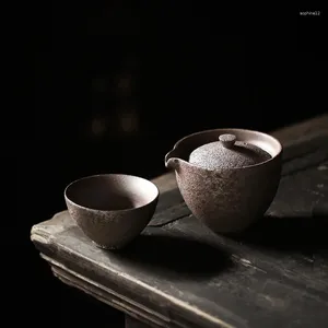 Conjuntos de Teaware Luwu vintage chaleira japonesa de bule de cerâmica gaiwan xícaras de chá portátil Conjunto de escritório portátil