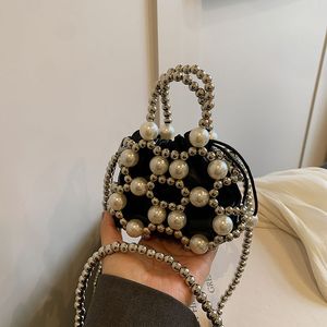 popular bags for women 2024 new fashion and exquisite hollow mini pearl shoulder bag girls crossbody bag trend