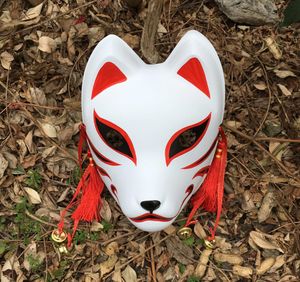 Maschera anbu dipinti a mano Maschera giapponese Kitsune Mask Full Face Pvc Spesso per costumi cosplay 2207157863624